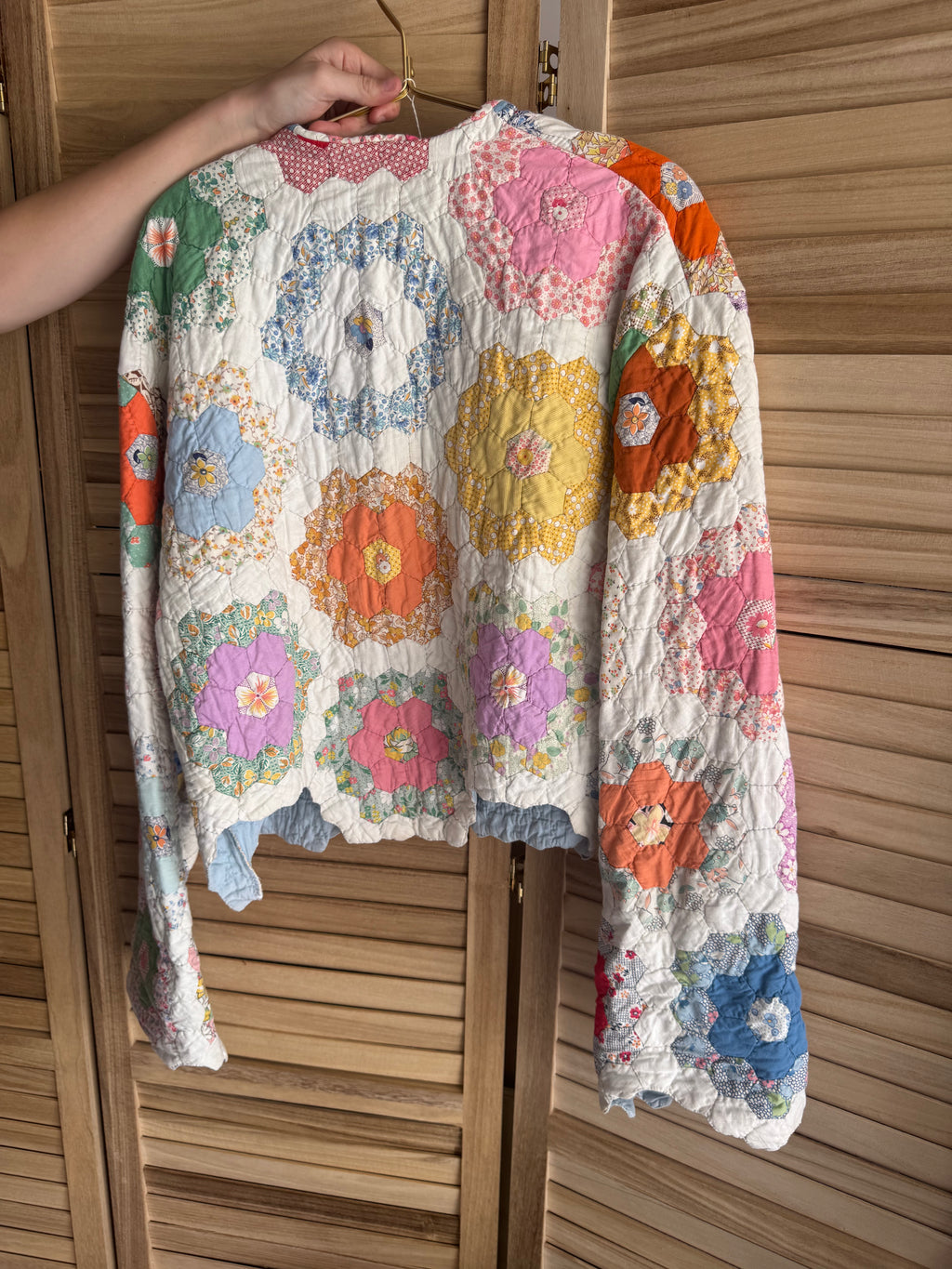 The Birdie Jacket | Blue Pastel Grandmas Flowergarden