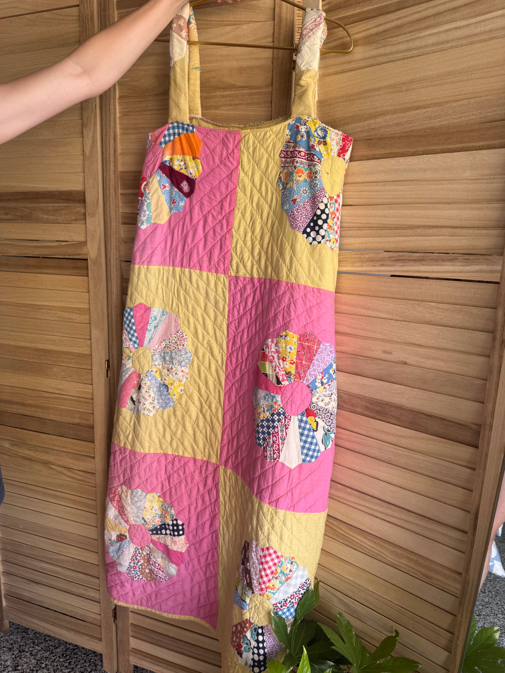 The Hearth Dress | Pink and Yellow Dresden Block