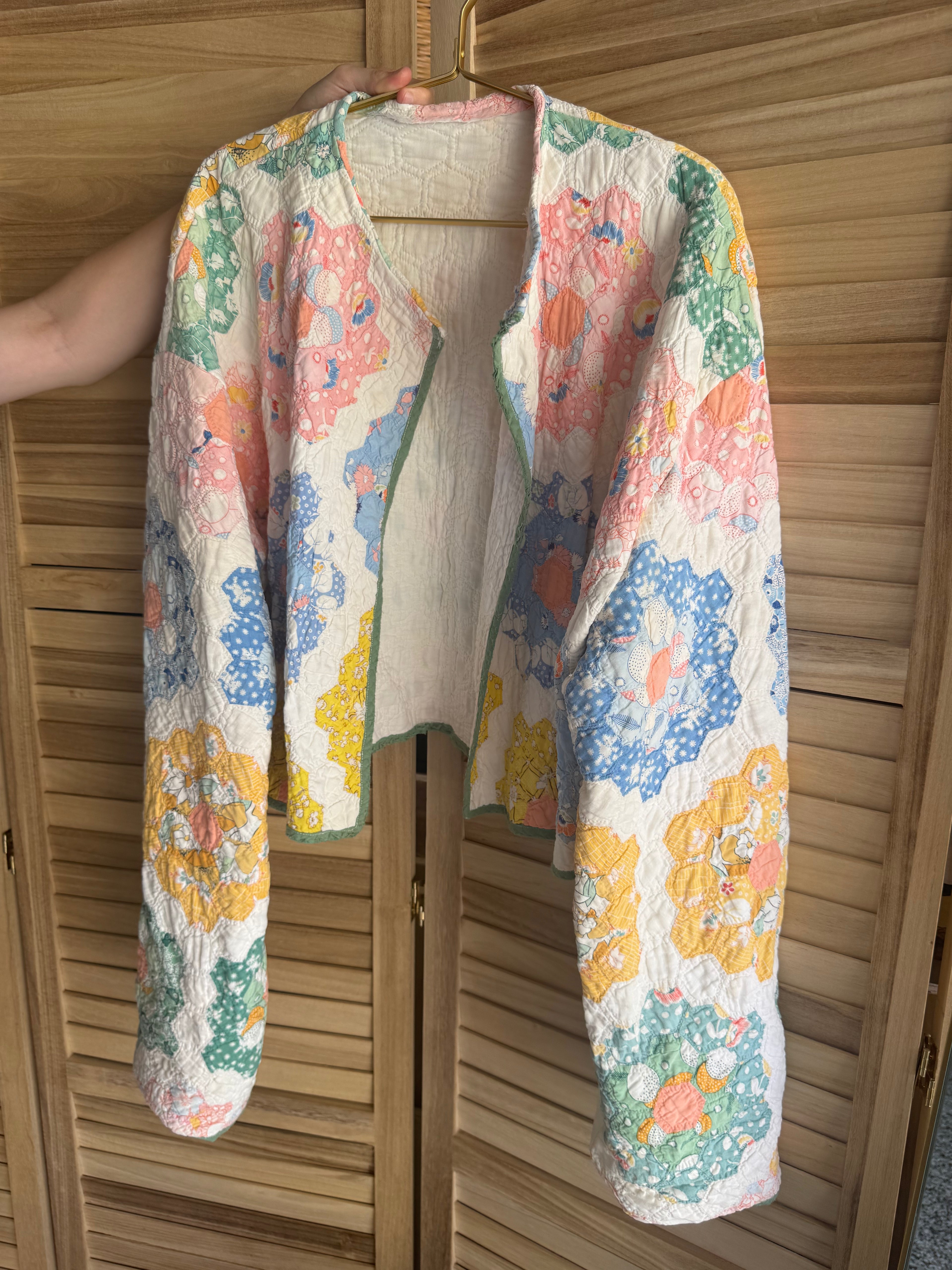 The Birdie Jacket | Pastel Spring Grandmothers Flower Garden