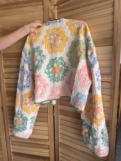 The Birdie Jacket | Pastel Spring Grandmothers Flower Garden