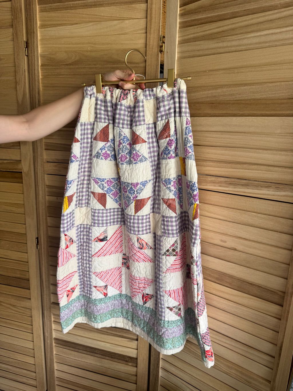 The Nest Maxi Skirt | Purple Gingham Lattice