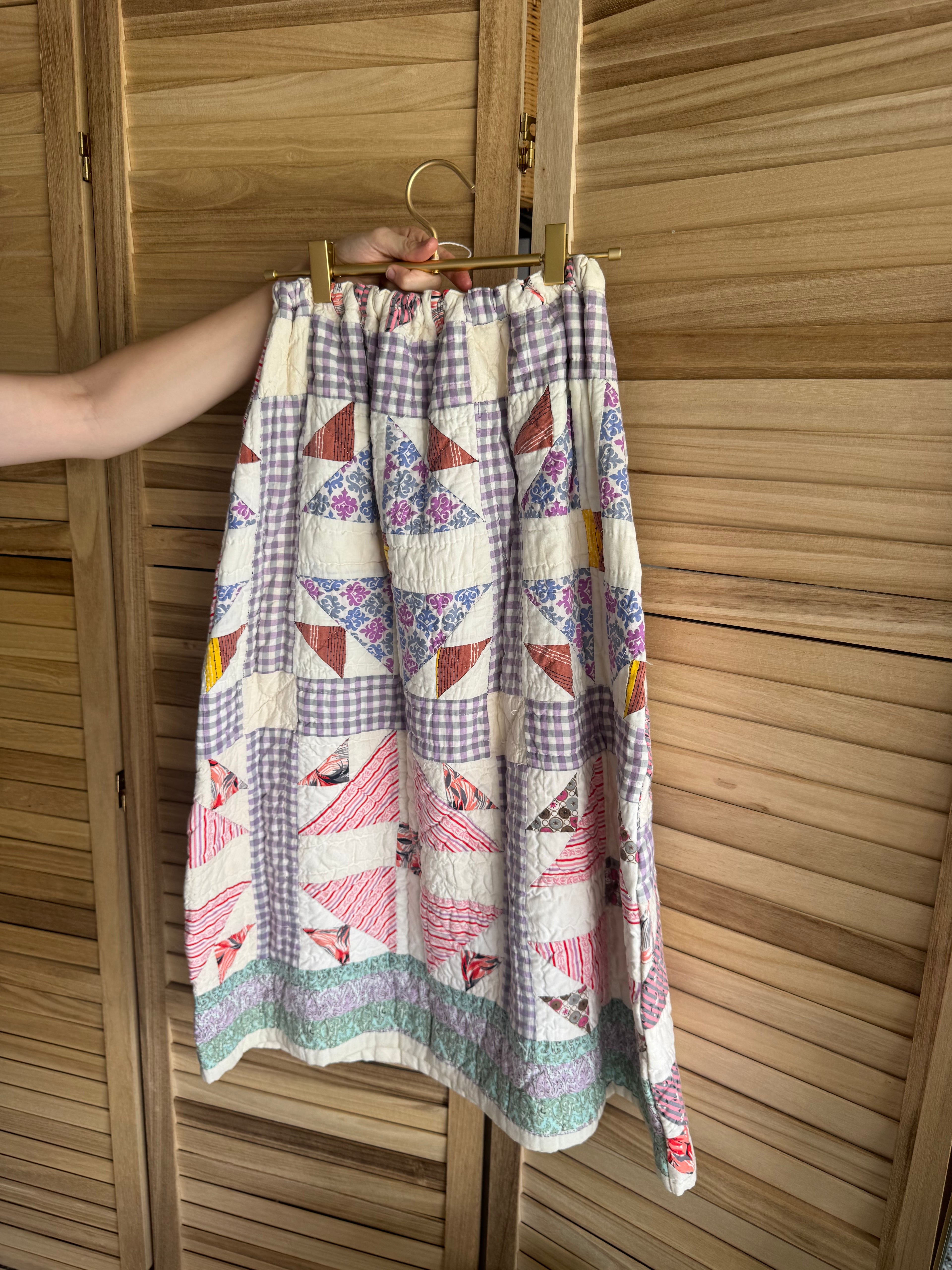 The Nest Maxi Skirt | Purple Gingham Lattice