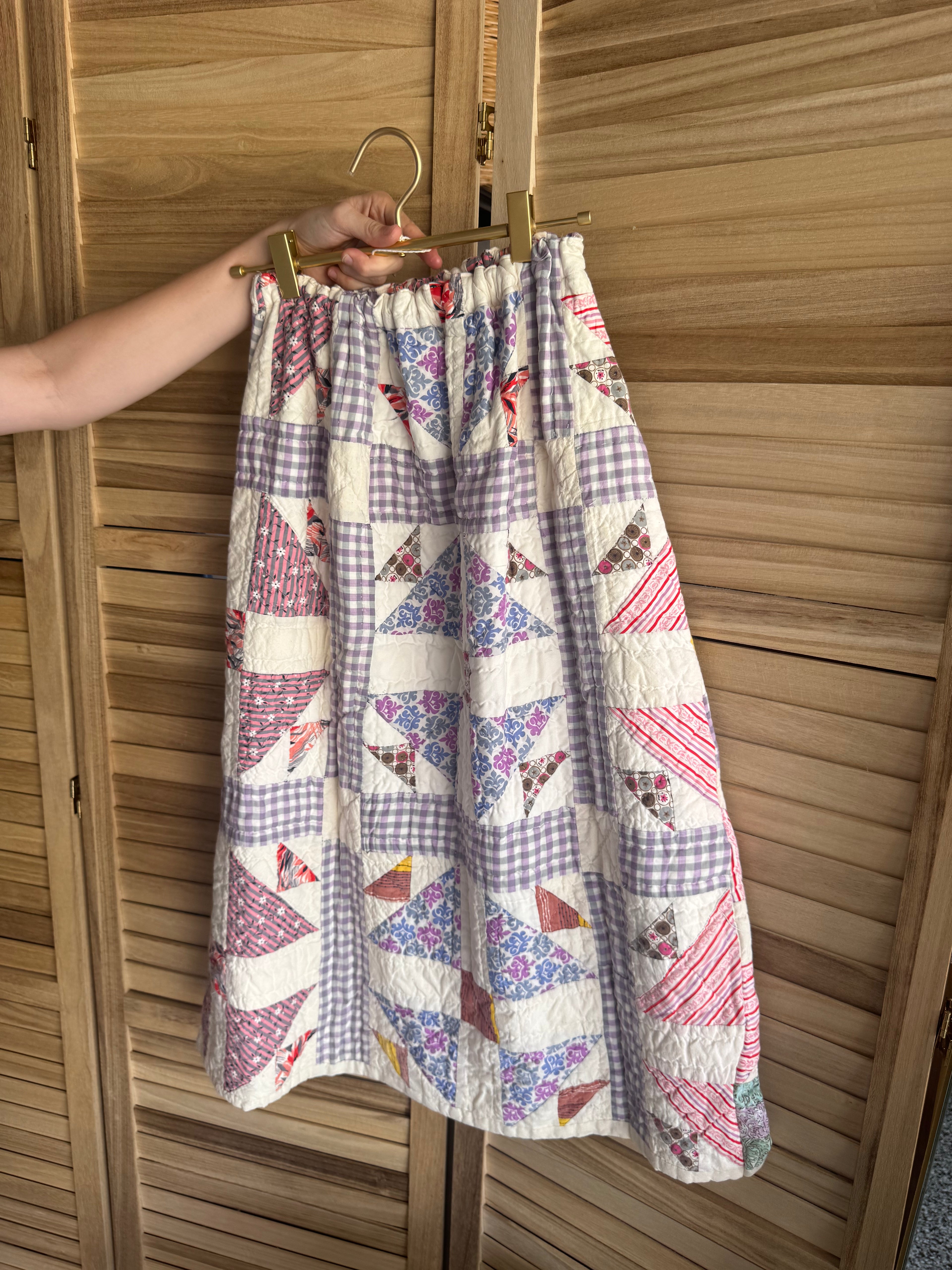 The Nest Maxi Skirt | Purple Gingham Lattice