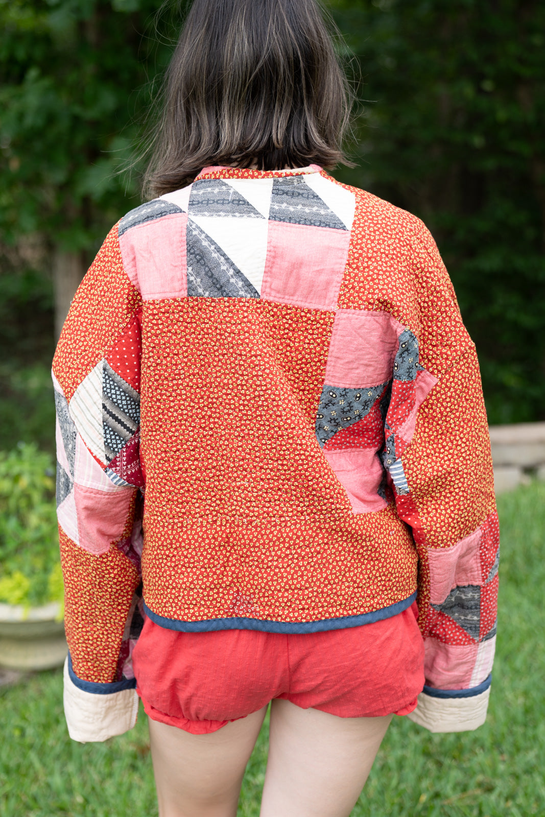 The Birdie Jacket | Red Pansie Pinwheel