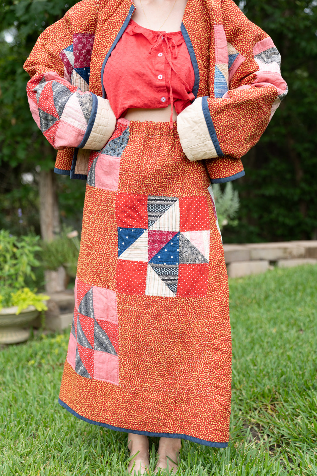 Next Maxi Skirt | Red Pansy Pinwheel