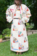 The Nest Maxi Skirt | Ivory & Red Fan