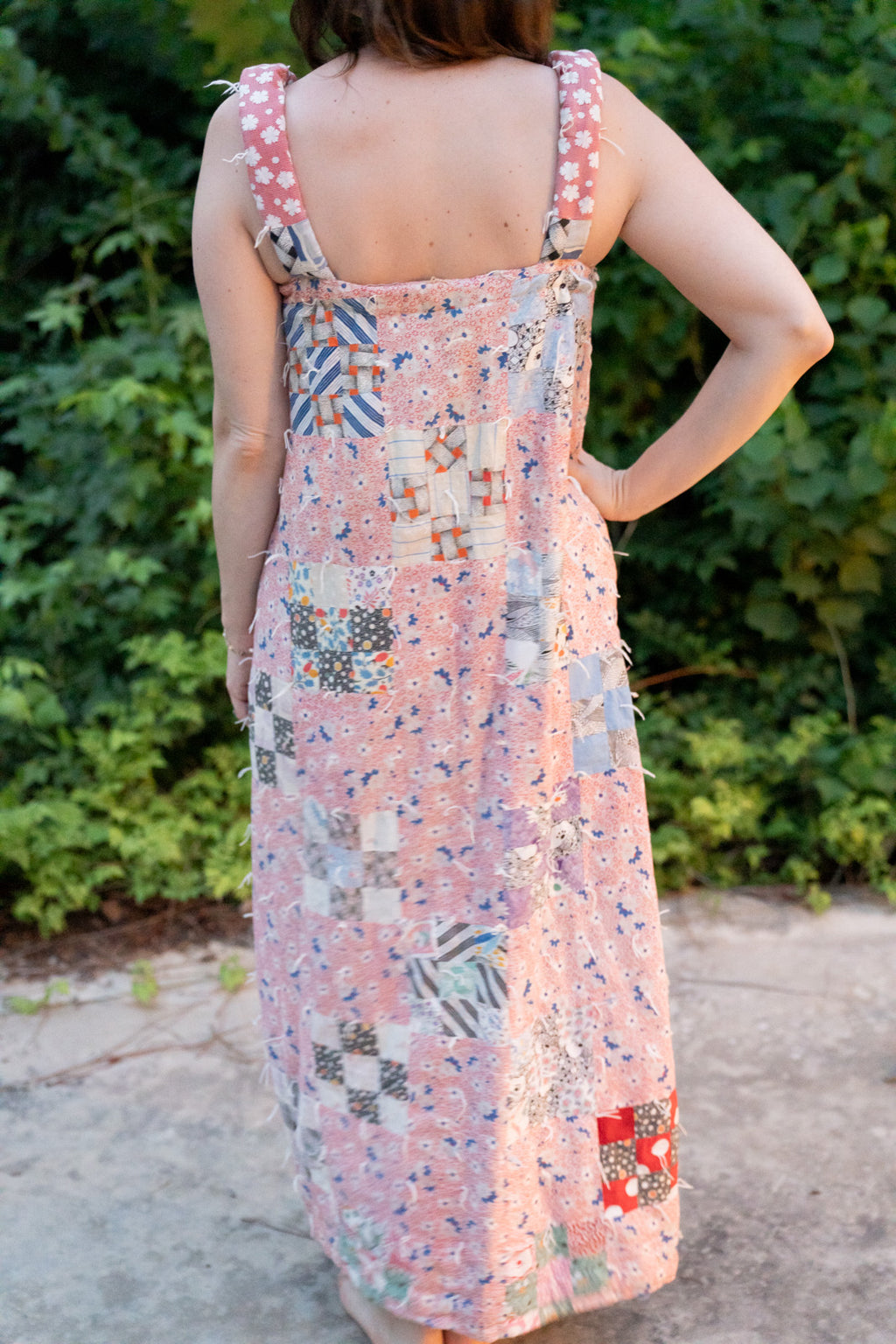 The Hearth Dress | Red Floral Nine Patch