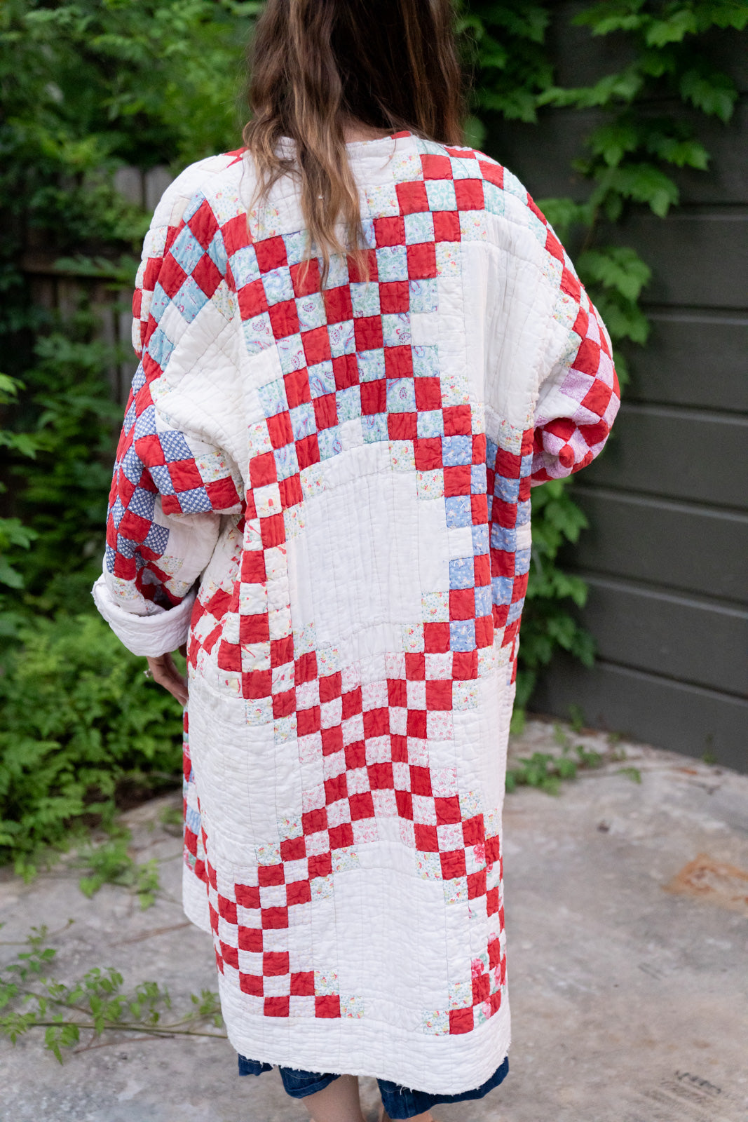 The Fireside Duster | Red & White Irish Chain
