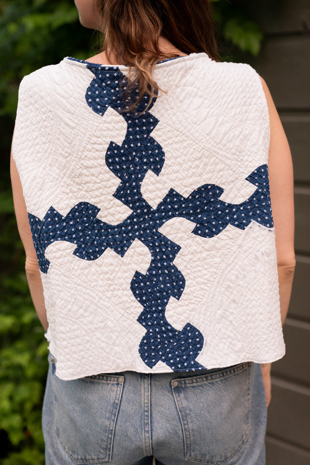The Remnant Vest | Navy + White Drunkards Path